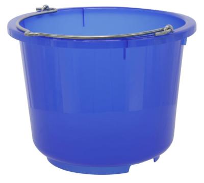 Seau d'écurie 12l bleu transparent avec anse